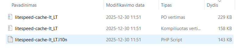 litespeed cache vertimo failai php-po-mo